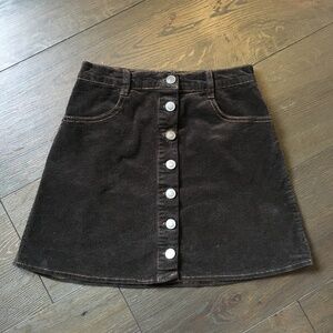 Brandy Melville Dark Brown Corduroy Skirt